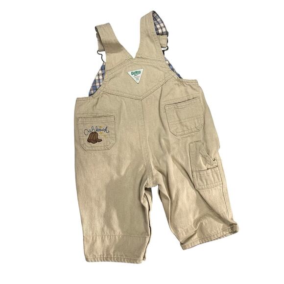 Oshkosh Bgosh Beige Overalls Farm Horse Cowboy Hat 3/6 Months - Picture 5 of 9